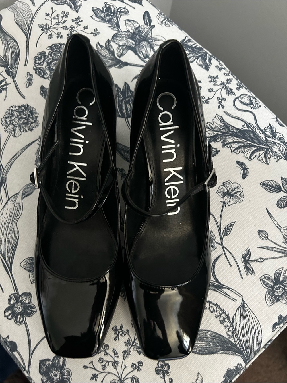 Calvin Klein Black Patent Mary Jane Pumps